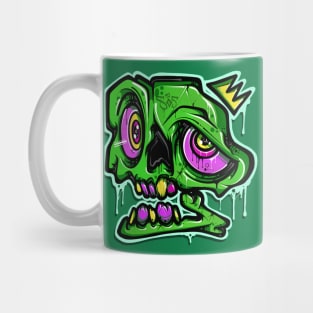 Green Graffiti Skull Mug